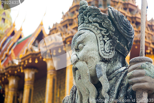Image of Statue in Wat Phra Kaew temple, Bangkok, Thailand.