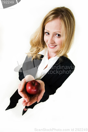 Image of Business woman with apple