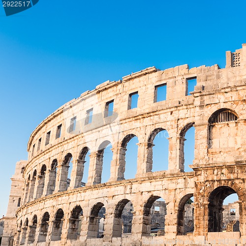 Image of Ancient Roman Amphitheater; Pula, Croatia