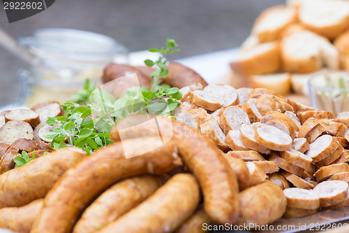 Image of Smoked dry sausage cold cuts.