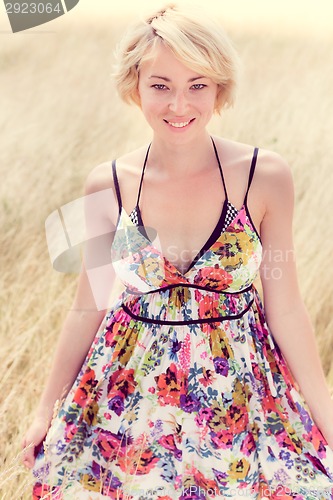 Image of Woman enjoying the nature.