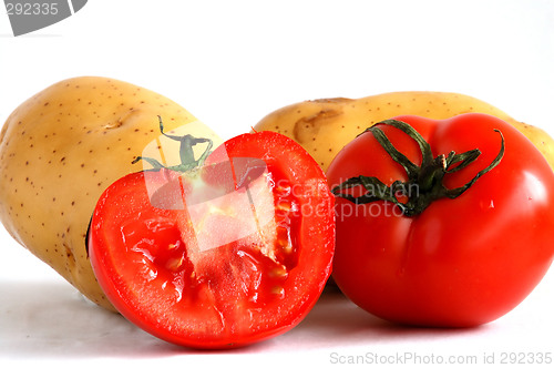 Image of Potatoes and sliced tomatoes