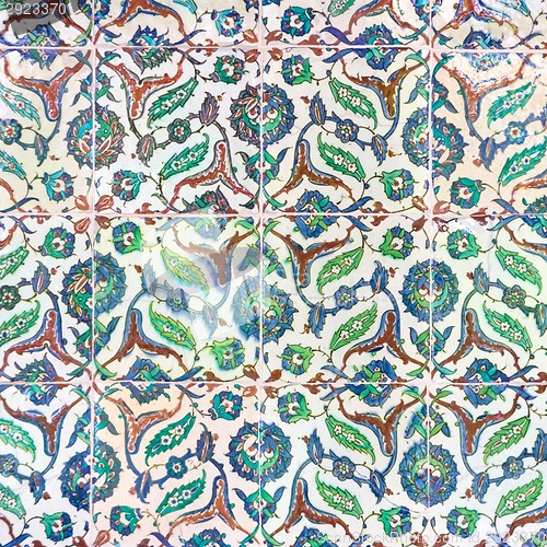 Image of Oriental mosaic detail in Topkapi Palace, Istanbul, Turkey.