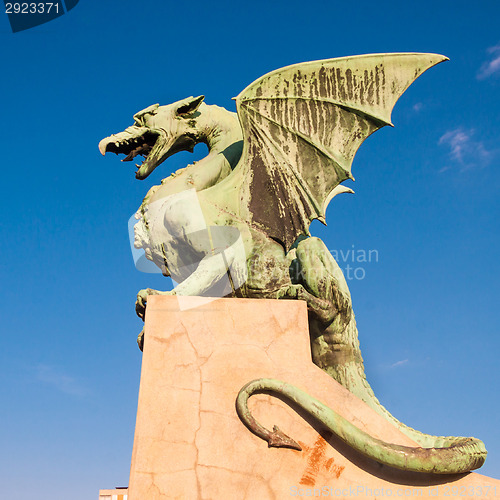 Image of Famous Dragon bridge in Ljubljana