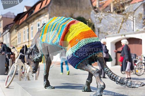 Image of Artistic sculpture in Ljubljana, Slovenia.