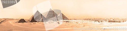 Image of Great pyramids in Giza valley, Cairo, Egypt