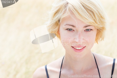 Image of Woman enjoying the nature.