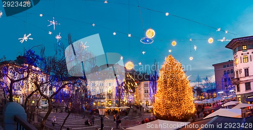 Image of Preseren's square, Ljubljana, Slovenia, Europe.