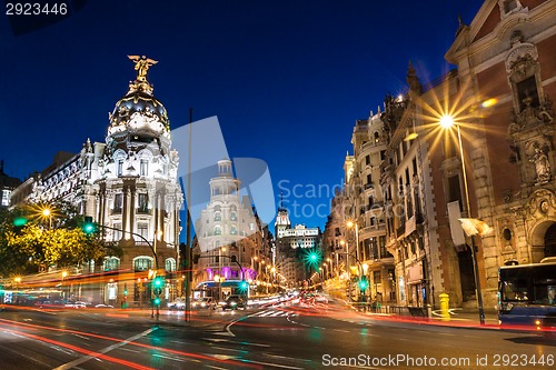 Image of Gran Via in Madrid, Spain, Europe.