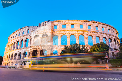 Image of Ancient Roman Amphitheater; Pula, Croatia