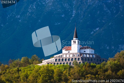 Image of St. Anton church in Kobarid, Slovenia, Europe.