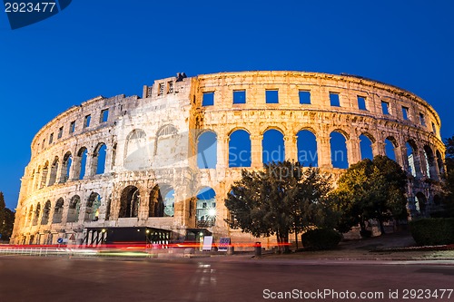 Image of Ancient Roman Amphitheater; Pula, Croatia