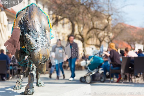 Image of Artistic sculpture in Ljubljana, Slovenia.