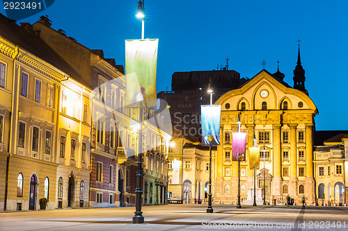 Image of Ursuline Church, Congress Square, Ljubljana, Slovenia.