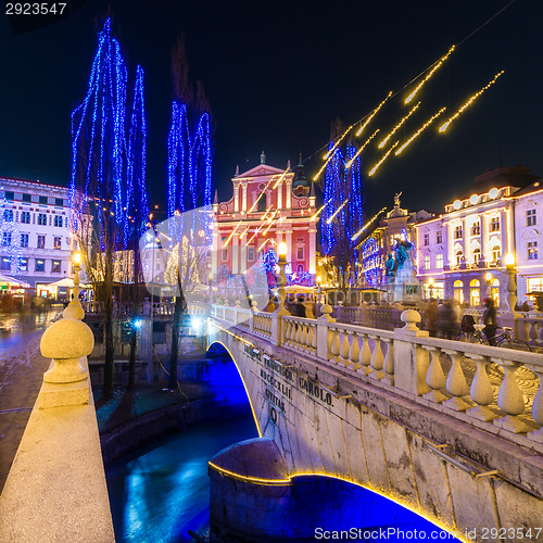 Image of Preseren's square, Ljubljana, Slovenia, Europe.