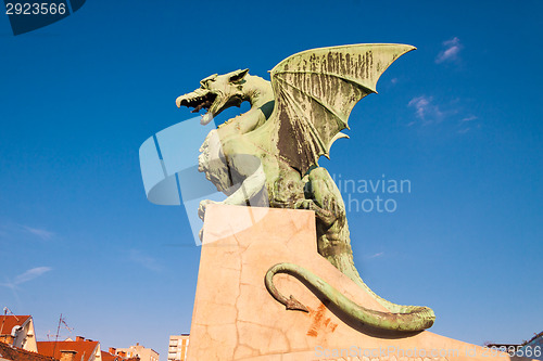 Image of Famous Dragon bridge in Ljubljana