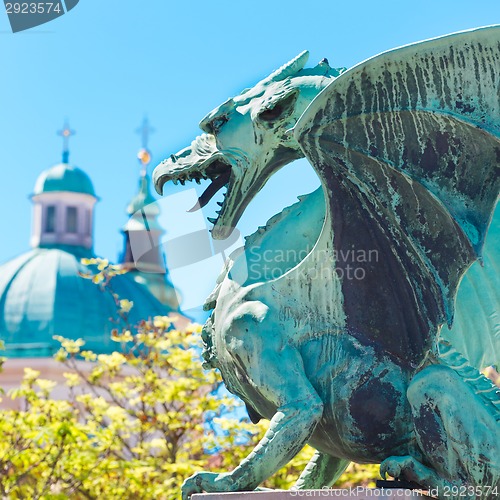 Image of Dragon bridge, Ljubljana, Slovenia.