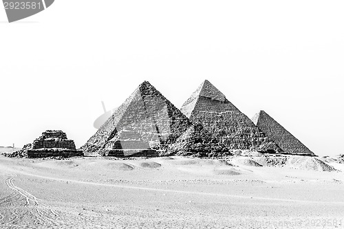 Image of Great pyramids in Giza valley, Cairo, Egypt