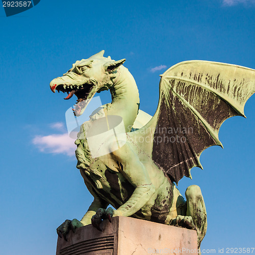 Image of Famous Dragon bridge in Ljubljana