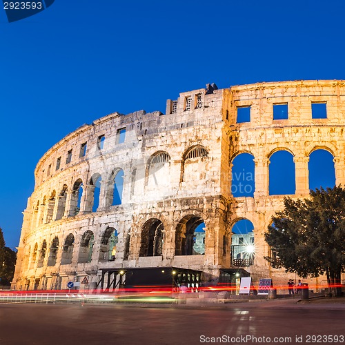 Image of Ancient Roman Amphitheater; Pula, Croatia