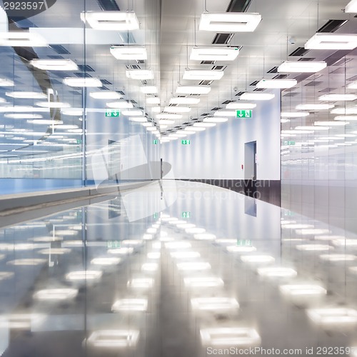 Image of Contemporary airport terminal hall.