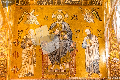 Image of Golden mosaic in La Martorana church, Palermo, Italy