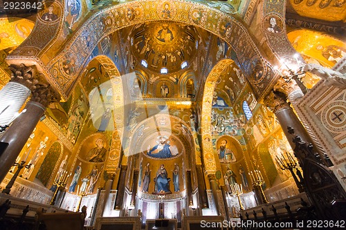 Image of Golden mosaic in La Martorana church, Palermo, Italy