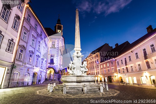 Image of Ljubljana's city center, Slovenia, Europe.