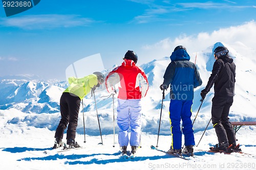 Image of Woman skiers.