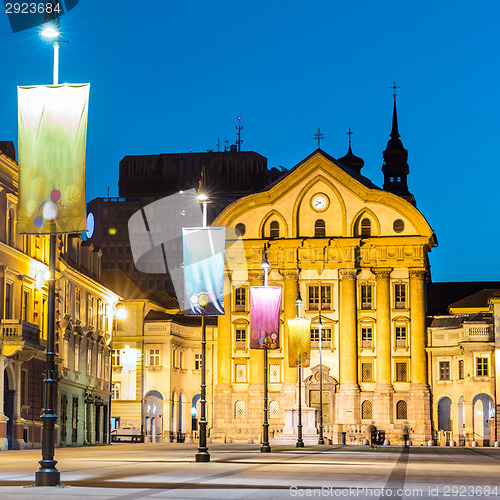 Image of Ursuline Church, Congress Square, Ljubljana, Slovenia.