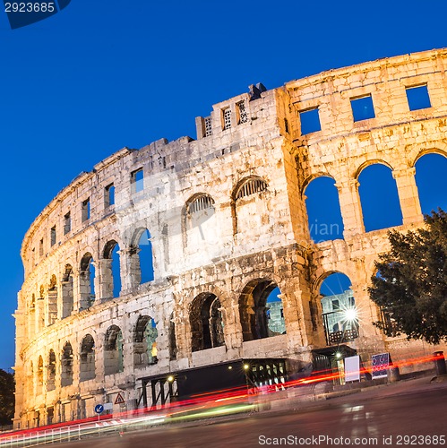 Image of Ancient Roman Amphitheater; Pula, Croatia