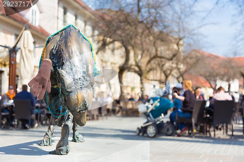 Image of Artistic sculpture in Ljubljana, Slovenia.