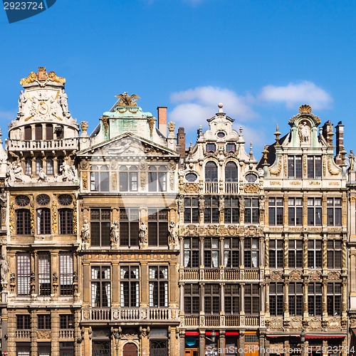 Image of Buildings of Grand Place, Brussels, Belgium 