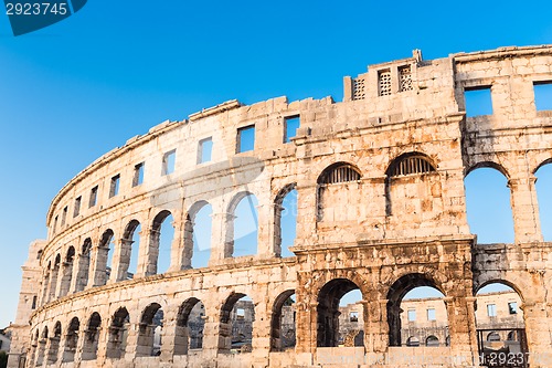 Image of Ancient Roman Amphitheater; Pula, Croatia