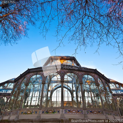 Image of Palacio de Cristal in Retiro city park, Madrid