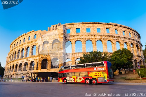 Image of Ancient Roman Amphitheater; Pula, Croatia