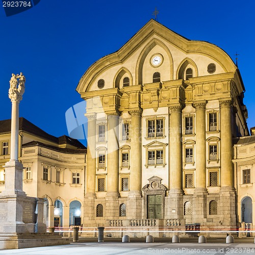 Image of Ursuline Church, Congress Square, Ljubljana, Slovenia.