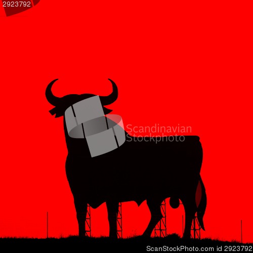 Image of Spain,silhouette of a bull.