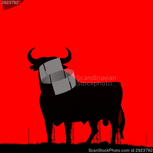 Image of Spain,silhouette of a bull.