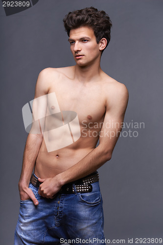 Image of Male fashion model with modern haircut