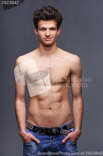 Image of Male fashion model with modern haircut