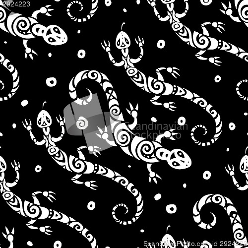 Image of Lizards. Seamless pattern.