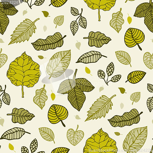 Image of Leaves. Seamless vector background.