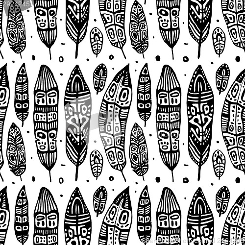 Image of Vintage Feathers. Seamless background.