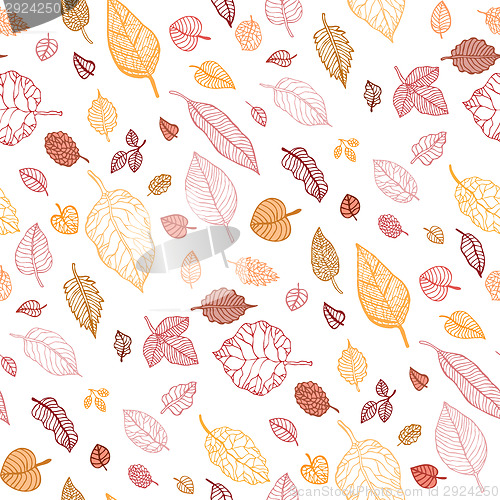 Image of Leaves. Seamless vector background.