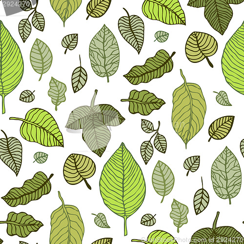 Image of Leaves. Seamless vector background.