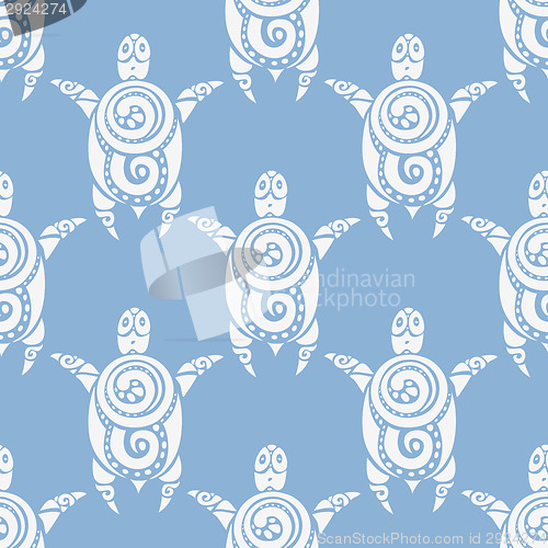 Image of Sea Turtles.  Seamless Vector pattern.