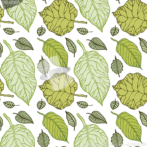 Image of Leaves. Seamless vector background.