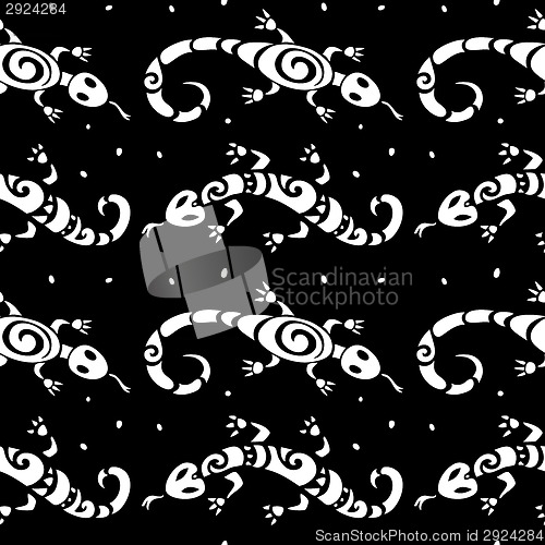 Image of Lizards. Seamless pattern.