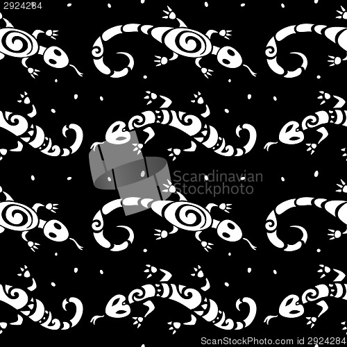 Image of Lizards. Seamless pattern.